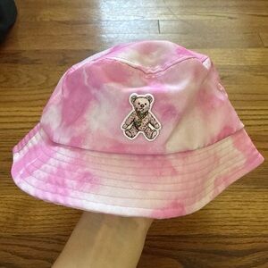Joyrich Pink Tie-Dye Teddy Bear Bucket Hat